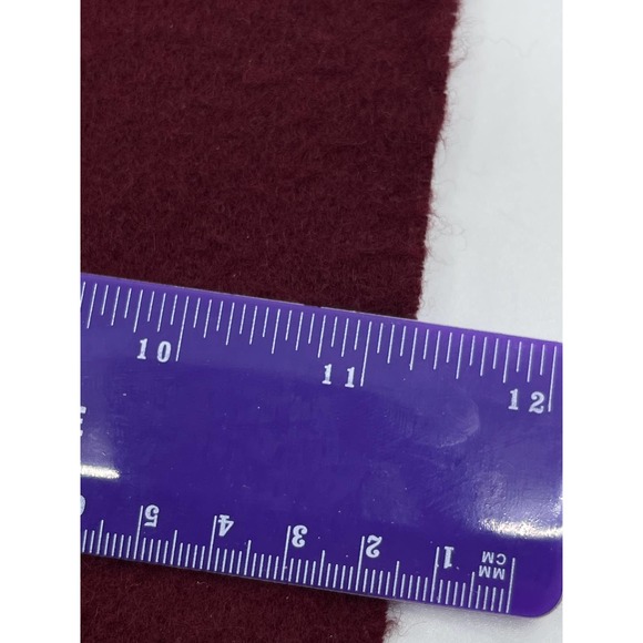 Cashmere & Lambswool Burgundy Scarf Made in Scotland Fringe Trim 52" long maroon - Picture 5 of 6